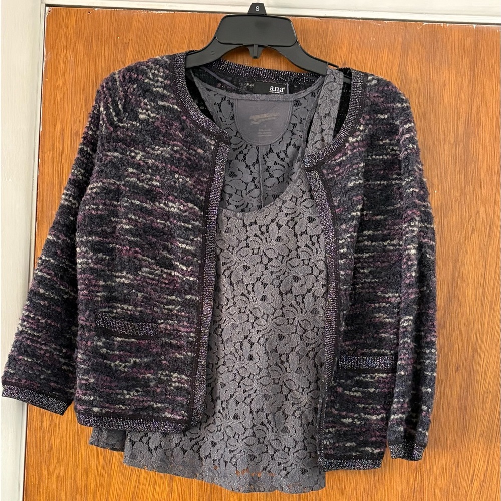 Sweater Mixed Set Size Small Grays Arizona Jeans And a.n.a Open Front Wool Mix